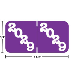 POYM-29 year label, 2029 Purple, 3/4 by 1-1/2 inches, polylaminated, 500/roll