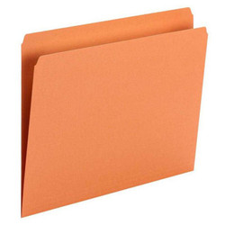 Smead 10941 orange straight-cut file folders, letter size, 11-pt paper, 3/4-inch expansion, 100 per box, made in USA