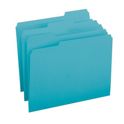Smead Teal File Folders, 1/3-Cut Top Tab, Letter Size, 100/Box (13143)