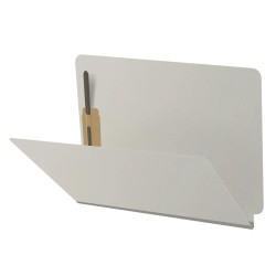 End Tab Pressboard Folders with Fasteners, Letter Size, Gray (25/Box)