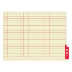 S-09112 legal-size manila file outguide with red bottom-position OUT tab