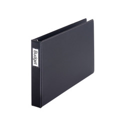 Cardinal Premier 11 x 17 inch black binder with 1.5 inch spine and label holder, angled front view