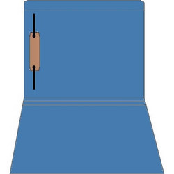 Blue letter size straight-cut file folder with reinforced tab and 1 bonded fastener in position 1