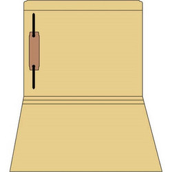 Buff/Tan letter size straight-cut file folder with reinforced tab and 1 bonded fastener in position 1