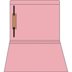 Pink letter size straight-cut file folder with reinforced tab and 1 bonded fastener in position 1