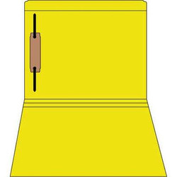 Yellow letter size straight-cut file folder with reinforced tab and 1 bonded fastener in position 1