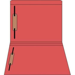 Red Straight-Cut File Folders, Letter Size, Reinforced Tab, 2 Fasteners (Positions 1 & 3), 50/Box