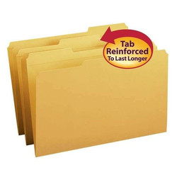 Smead 17234 ggoldenrod legal size file folders with reinforced 1/3-cut top tabs, 100 per box