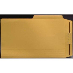 Yellow legal-size top tab court case binder folder with 2-inch expansion and inside flap endwing fastener slots.