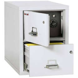 FireKing Safe-In-A-File Cabinet, 2 Drawer, Legal Size, 31" Deep, 1-Hour Fireproof - Arctic White