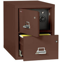 FireKing Safe-In-A-File Cabinet, 2 Drawer, Legal Size, 31" Deep, 1-Hour Fireproof - Brown