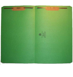 Smead Reinforced Tab File Folders - Straight-Cut Tab, Legal Size, Green, 2 Fasteners, 17110-F13
