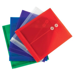 Assorted color Smead poly envelopes with string tie closure, letter size expanding document envelopes