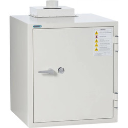 Phoenix Safe Battery Commander BSS6101 lithium-ion battery charging safe, front angled view in white