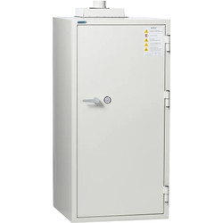 Phoenix Safe Battery Commander BSS6103 lithium-ion battery charging safe, front angled view in white