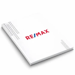 RE/MAX Dawn White Size 40 Unibind presentation cover angled view