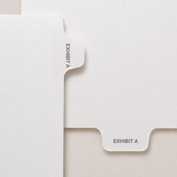 Alphabetical Exhibit Tabs