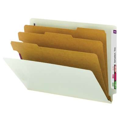 Smead End Tab Pressboard Classification Folder with SafeSHIELD 10/Bx (26820)