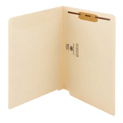 Smead End Tab File Folders, Letter Size, 11pt, 2-Ply, One Fastener [F1], Manila, 50/Box
