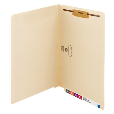 Smead End Tab File Folders, Legal Size, 11pt, 2-Ply, One Fastener [F1], Manila, 50/Box