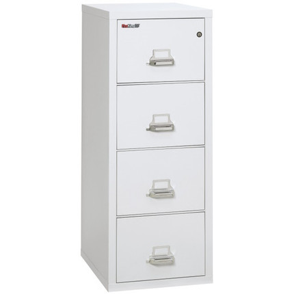FireKing 25 File Cabinets, 1-Hour Fire Resistant, 4-Drawer, Letter Size, 25" Deep, Artic White