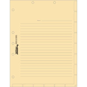 Medical Chart Index Divider Sheets, Manila, 11 x 8-1/2, 100/Pk