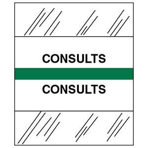 Medical Chart Index Tabs, Consults, Green, 1/2 x 1-1/4, 100/Pk (54523)