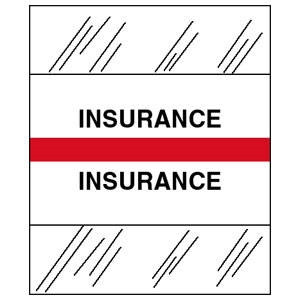 Medical Chart Index Tabs, Insurance, Red, 1/2 x 1-1/4, 100/Pk (54529)