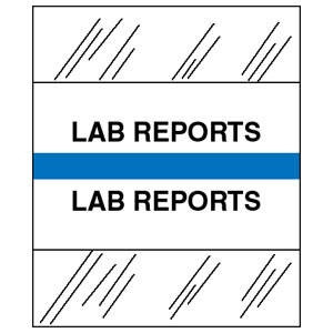 Medical Chart Index Tabs, Lab Reports, Lt Blue, 1/2 x 1-1/4, 100/Pk (54530)