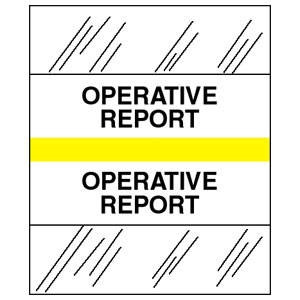 Medical Chart Index Tabs, Operative Report, Yellow, 1/2 x 1-1/4, 100/Pk (54535)
