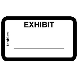 Legal Tabbies Exhibit Labels 58092, Exhibit, 1-5/8 x 1, White 252/Pack