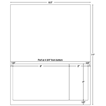 Integrated Labels, 2-UP, 6 x 4 & 2 x 4, 1500 Sheets/CS (59816)