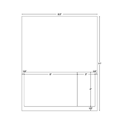 Integrated Labels, 2-UP, 6 x 4 L, 2 x 4 R, 1500 Sheets/CS (59916)