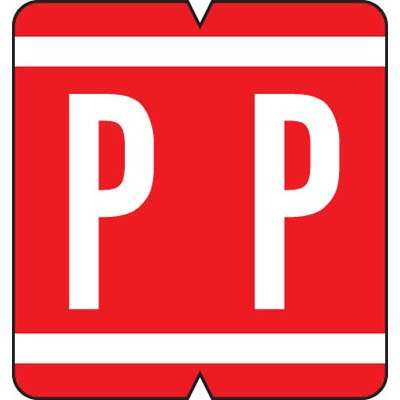 GBS/VRE Alpha Labels, 8848-Series, 1 5/16 H x 1 1/4 W, Letter P, Red, 200/Pack, 61336