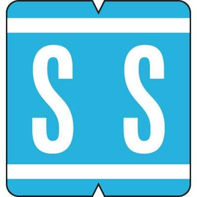 GBS/VRE Alpha Labels, 8848-Series, 1 5/16 H x 1 1/4 W, Letter S, Lt Blue, 200/Pack, 61339