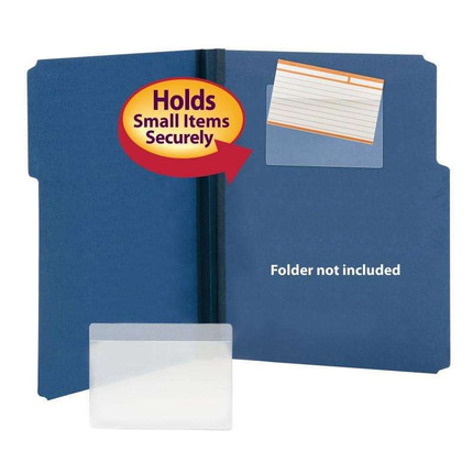 Smead Self-Adhesive Poly Pockets, Index Card Size, 100/Box (68153)