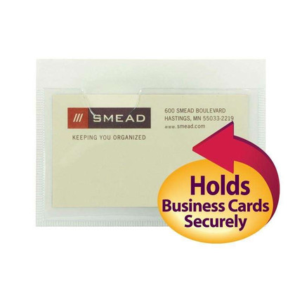Smead Self-Adhesive Poly Pocket, Business Card Size, Clear, (68155)