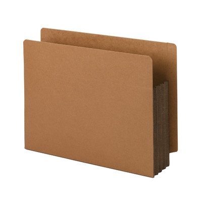 Smead End Tab File Pockets, Extra Wide Letter Size, 3-1/2" Expansion, Redrope with Brown Gusset, 10/Box