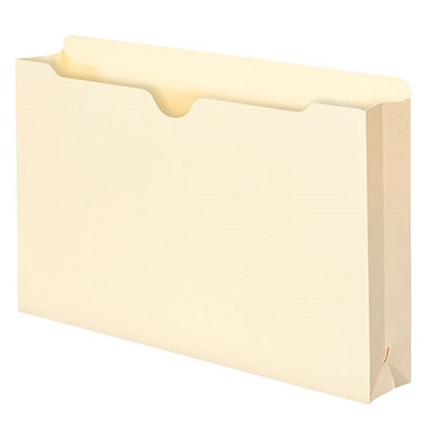 Smead 100% Recycled File Jacket, Reinforced Straight-Cut Tab, 2" Expansion, Legal Size, Manila, 50/Box