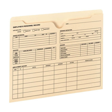 Smead Employee Record File Jacket, Reinforced Tab, Manila, 20/Pk (77100)