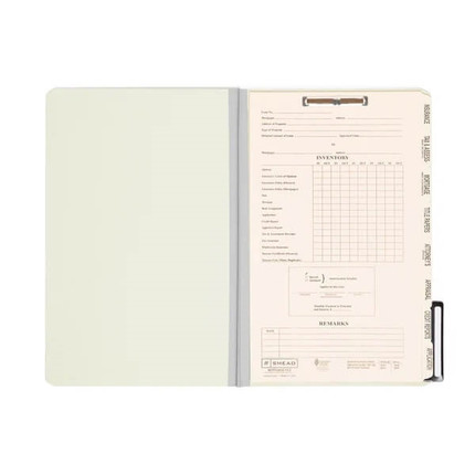 Smead 78208 - Pressboard Mortgage File Folders, 8 Dividers, 1" Expansion, Flat Metal Tab, Legal Size, Gray/Green, 10/Box