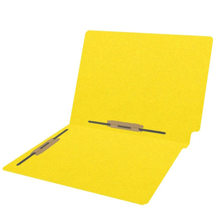 Colored Folders, End Tab, Letter Size, 3/4" Expansion, Fastener Positions 3 and 5, 14pt Yellow, 50/Box