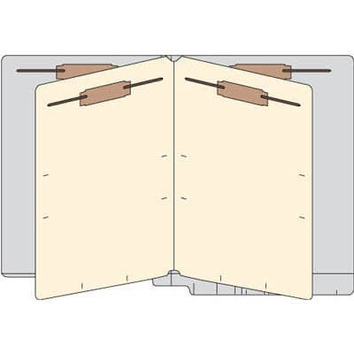End Tab Classification Folders, 2 Dividers, Letter Size, 14pt Gray, 25 Box (87C03D2GRY)