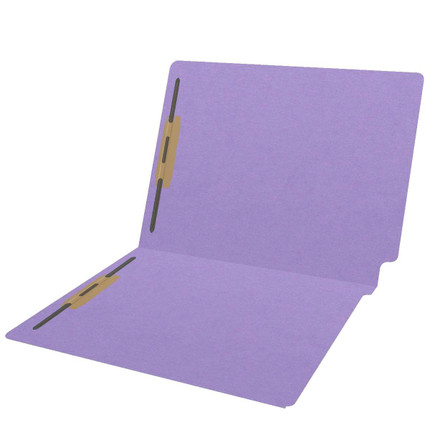 Colored Folders, End Tab, Letter Size, 3/4" Expansion, Fastener Position 1 and 3, 14pt Purple, 50/Box
