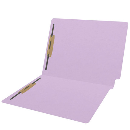 Colored Folders, End Tab, Letter Size, 3/4" Expansion, Fastener Positions 1 and 3, 14pt Lavender, 50/Box