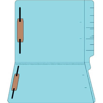 Colored Folders, End Tab, Letter Size, 3/4" Exp, Fastener Pos 1/3, 14pt Lt. Blue, 50/Box