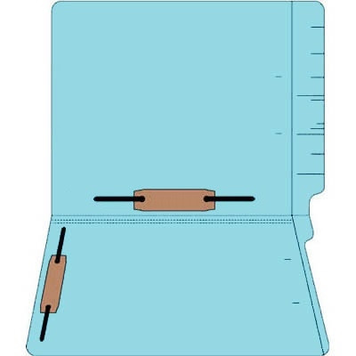 Colored Folders, End Tab, Letter Size, 3/4" Exp, Fastener Pos 3/5, 14pt Lt. Blue, 50/Box