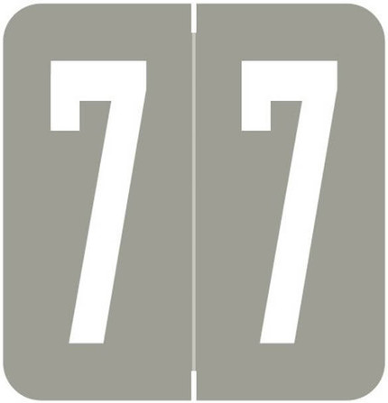 VRE/GBS 8860-Series Numeric Labels, Yellow, Number 7, Gray, 500 Labels per Roll