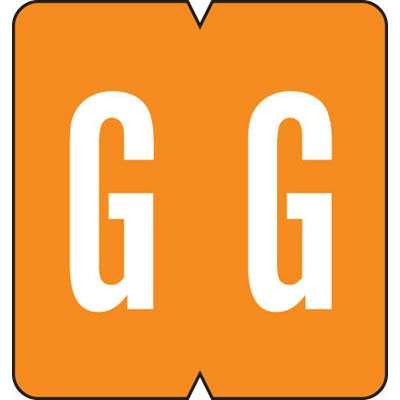 GBS Alpha Labels, 8850-Series, 1 5/16 H x 1 1/4 W, Letter G, Orange, 550/Roll, 91327