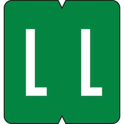 GBS Alpha Labels, 8850-Series, 1 5/16 H x 1 1/4 W, Letter L, Green, 550/Roll, 91332